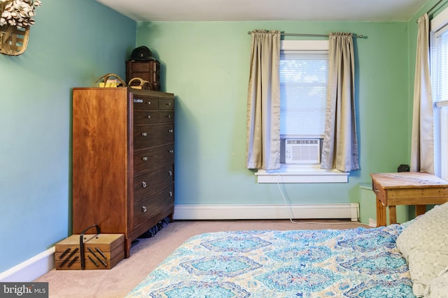 850 N Reading Ave, Boyertown, PA 19512 - bedroom with baseboard heating, cooling unit, and carpet