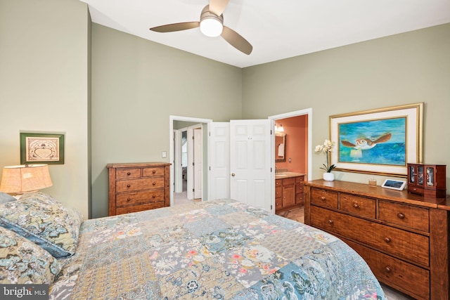 913 Rolfe Pl, Alexandria, VA 22314 - bedroom with a ceiling fan, ensuite bath, and carpet floors