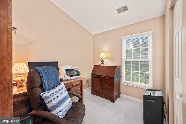 913 Rolfe Pl, Alexandria, VA 22314 - carpeted office space with baseboards and vaulted ceiling