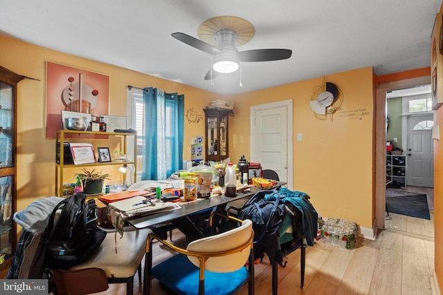 127 Schooley St, Moorestown, NJ 08057 - office area featuring a ceiling fan and hardwood / wood-style flooring