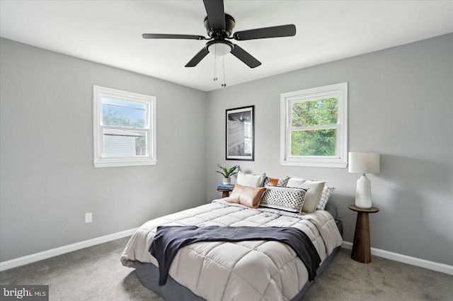 1415 Larch Rd, Severn, MD 21144 - carpeted bedroom featuring baseboards and ceiling fan