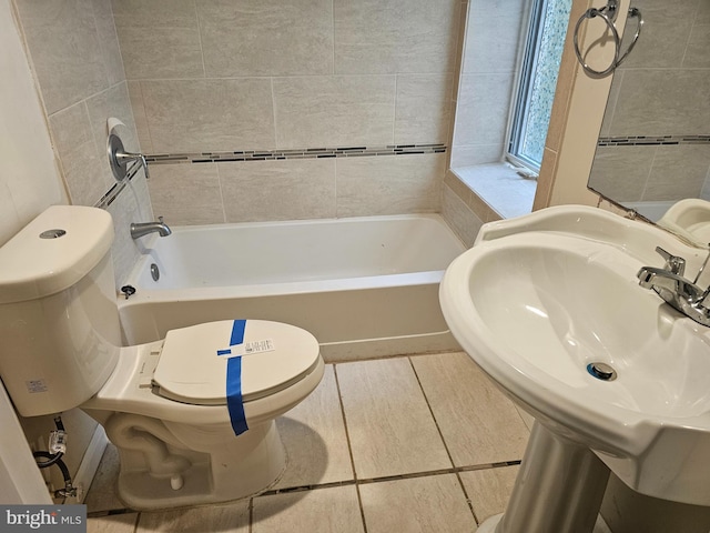 1427 E Eager St, Baltimore, MD 21205 - full bathroom with tile patterned floors and shower / tub combination