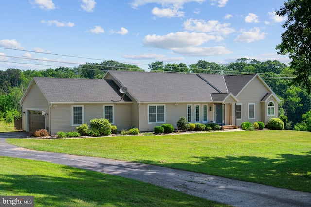 20 Bee Tree Mill Ct, Parkton, MD 21120 - single story home featuring a garage, a front lawn, driveway, and roof with shingles