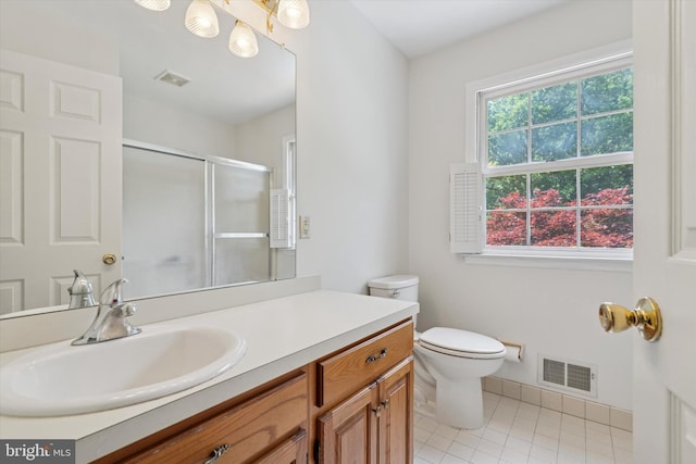 213 Willits Way, Glen Mills, PA 19342 - bathroom with vanity, a stall shower, and tile patterned flooring
