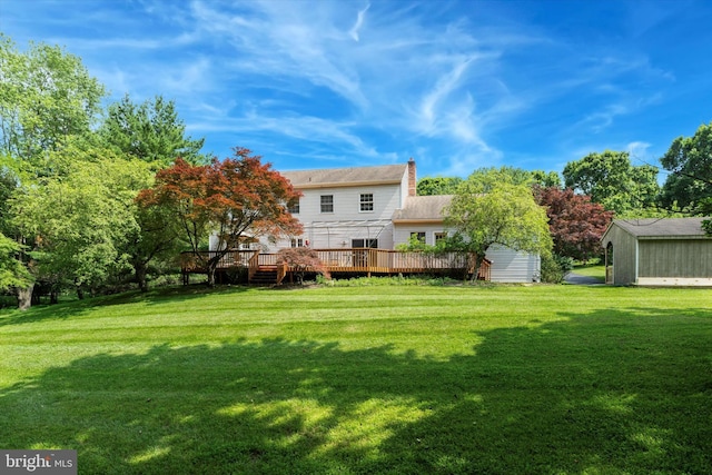 213 Willits Way, Glen Mills, PA 19342 - view of grassy yard featuring a deck