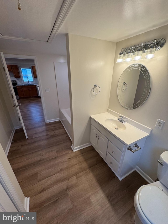 5825 Ebenezer Rd, White Marsh, MD 21162 - bathroom featuring wood finished floors and vanity