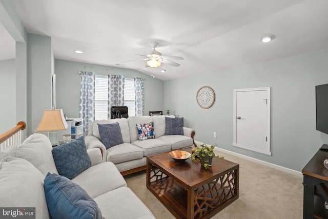 42 Ruddy Duck Ln, Bridgeville, DE 19933 - living area with a ceiling fan, light carpet, and recessed lighting