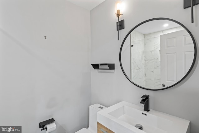 6692 Ordsall St, Alexandria, VA 22315 - bathroom with vanity and a shower
