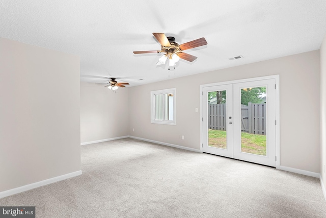 104 Drury Cir, Sterling, VA 20164 - empty room featuring french doors, carpet floors, and ceiling fan