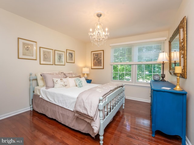 220 Rabbitt Rd, Gaithersburg, MD 20878 - bedroom featuring hardwood / wood-style flooring and a chandelier