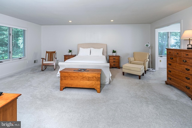 9 Sleepy Hollow Ln, West Windsor, NJ 08550 - bedroom with light colored carpet, multiple windows, and recessed lighting
