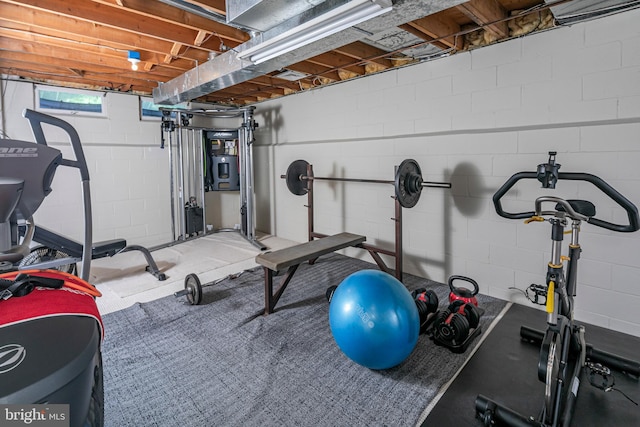 9 Sleepy Hollow Ln, West Windsor, NJ 08550 - exercise area featuring concrete block wall
