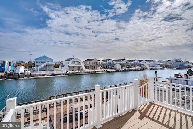 119 S Captains Dr, Little Egg Harbor Twp, NJ 08087 - dock area with a residential view and a deck with water view