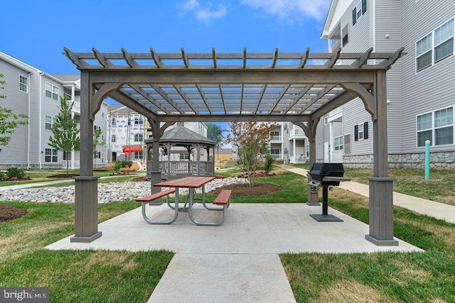 200 Harvin Way Unit 231, Brookhaven, PA 19015 - view of patio / terrace featuring a gazebo, a pergola, and area for grilling