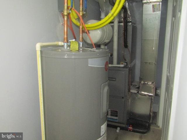 4223 Roland View Ave, Baltimore, MD 21215 - utility room featuring water heater and heating unit