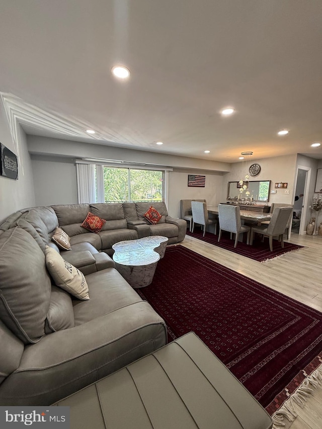 12656 Dara Dr, Woodbridge, VA 22192 - living area featuring recessed lighting and wood finished floors