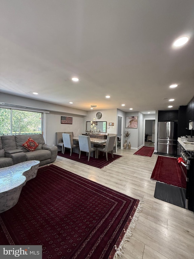 12656 Dara Dr, Woodbridge, VA 22192 - living area with recessed lighting and light wood-type flooring