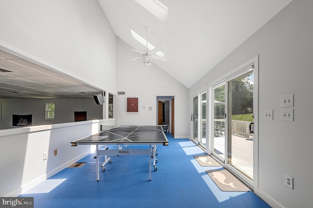 10309 E Hunter Valley Rd, Vienna, VA 22181 - playroom with a skylight and high vaulted ceiling