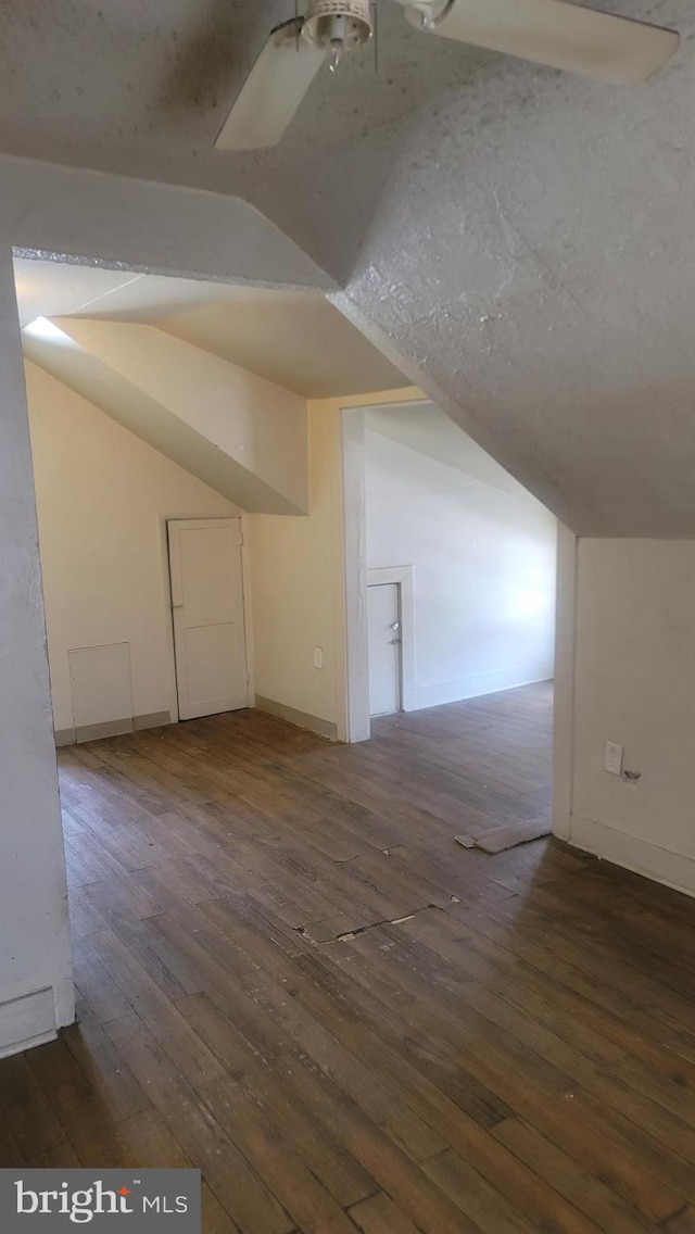 1324 S St SE, Washington, DC 20020 - additional living space featuring vaulted ceiling, hardwood / wood-style floors, and ceiling fan