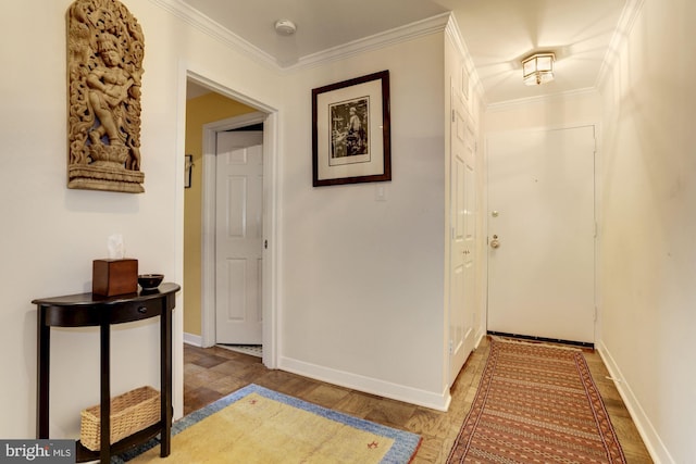 2501 Calvert St NW Unit 701, Washington, DC 20008 - hall featuring wood finished floors and crown molding
