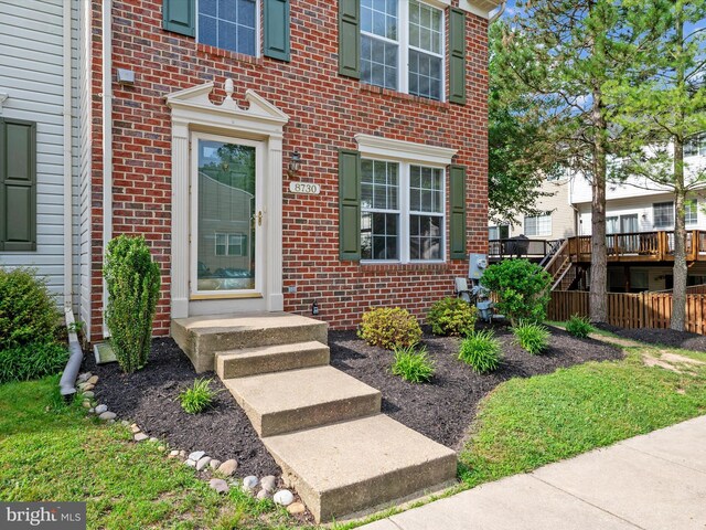 8730 Thornbrook Dr, Odenton, MD 21113 - doorway to property featuring brick siding