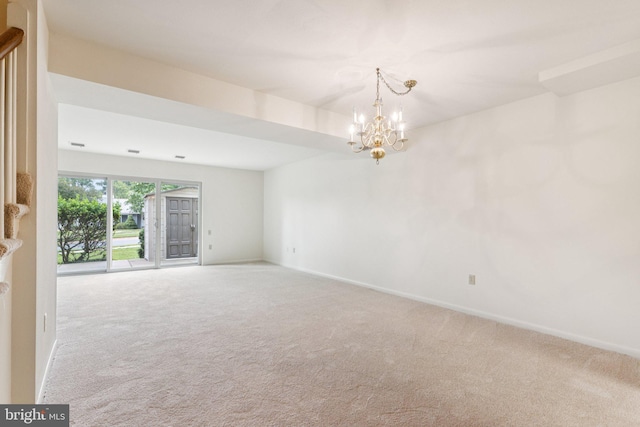 3357 S Leisure World Blvd Unit 96-C, Silver Spring, MD 20906 - spare room with carpet floors and a chandelier
