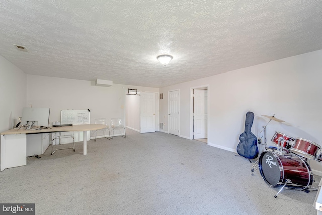 8 Ashley Ct, Stafford, VA 22554 - misc room featuring a textured ceiling, carpet flooring, and an office area