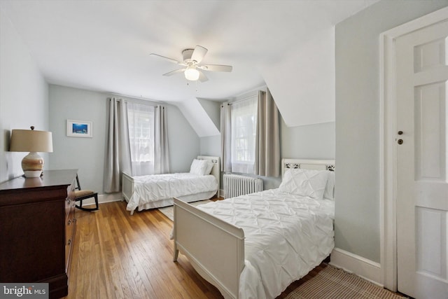 927 Drexel Ave, Drexel Hill, PA 19026 - bedroom with radiator, hardwood / wood-style flooring, and ceiling fan