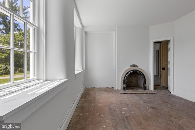 453 Bayard Rd, Kennett Square, PA 19348 - unfurnished living room with hardwood / wood-style floors and a fireplace