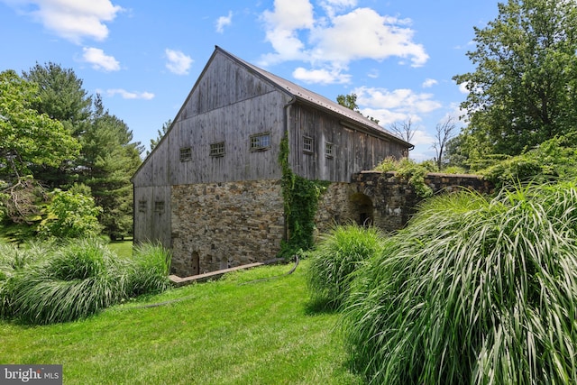 453 Bayard Rd, Kennett Square, PA 19348 - view of property exterior featuring a yard, an outbuilding, stone siding, and a barn