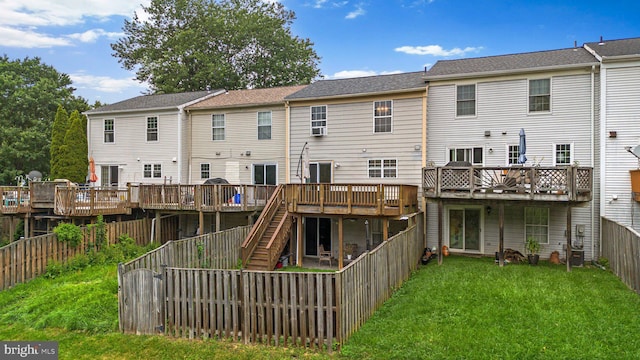 9304 Taverney Ter, Gaithersburg, MD 20879 - back of house featuring a deck, a fenced backyard, and stairway