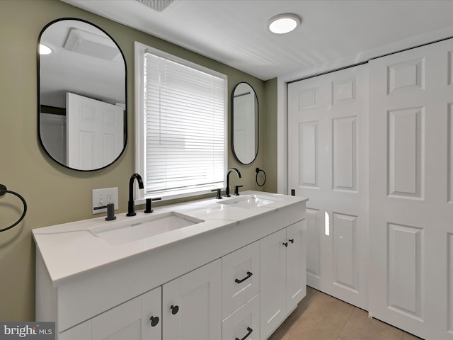 41 W George St, York, PA 17408 - full bathroom featuring double vanity and tile patterned flooring