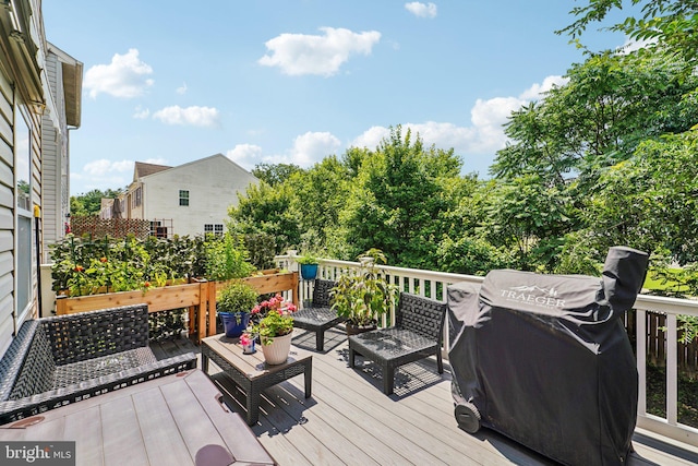 1108 Curtis Way, Glen Burnie, MD 21061 - wooden deck featuring grilling area and an outdoor hangout area