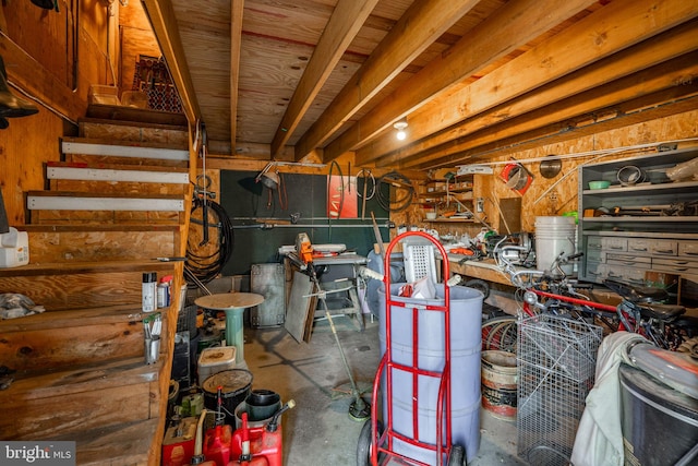 38 Skyview Ln, Lititz, PA 17543 - unfinished basement with a workshop area and stairway