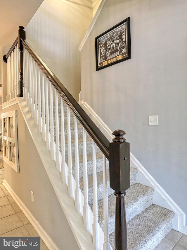 19988 Sandy Bottom Cir Unit 903, Rehoboth Beach, DE 19971 - stairway with tile patterned flooring and baseboards