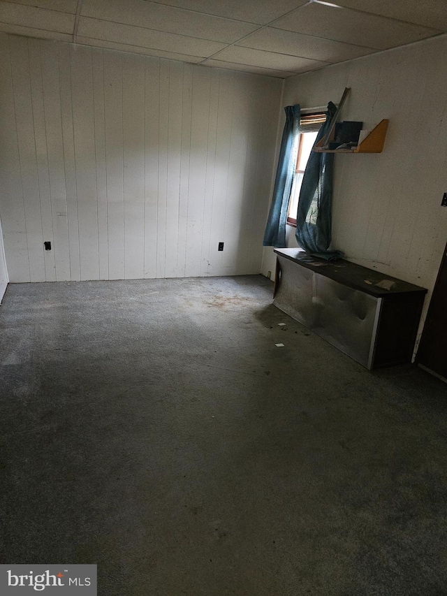 194 Blackwood Ave, Franklinville, NJ 08322 - unfurnished living room featuring carpet floors and wooden walls