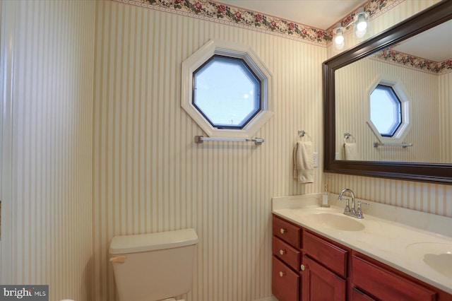 1339 Georgetown Cir, Carlisle, PA 17013 - bathroom with wallpapered walls and double vanity