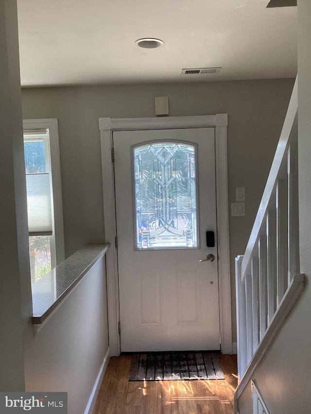 3703 Elberta Ln, Marlton, NJ 08053 - doorway to outside with stairs and wood finished floors