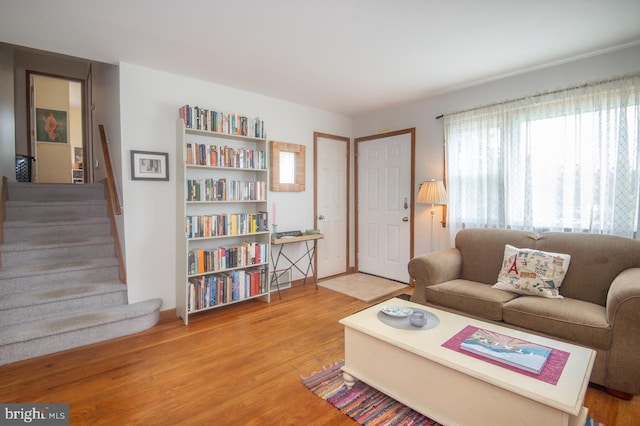 103 David Rd, Wilmington, DE 19804 - living area with wood finished floors and stairway