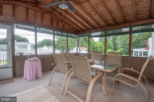 103 David Rd, Wilmington, DE 19804 - sunroom / solarium featuring vaulted ceiling, ceiling fan, plenty of natural light, and outdoor dining area