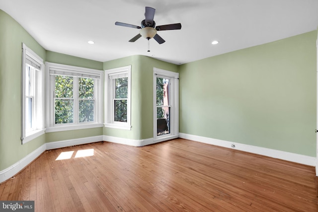 1223 Euclid St NW, Washington, DC 20009 - empty room with hardwood / wood-style floors, a ceiling fan, and recessed lighting