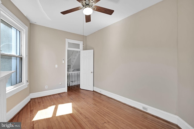 1223 Euclid St NW, Washington, DC 20009 - spare room featuring hardwood / wood-style flooring and a ceiling fan