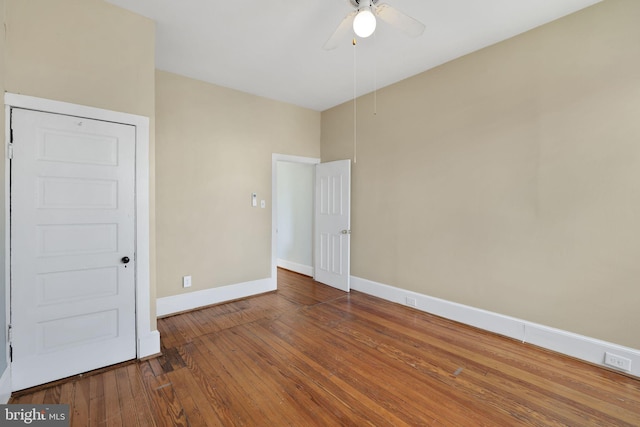 1223 Euclid St NW, Washington, DC 20009 - spare room with a ceiling fan and wood-type flooring