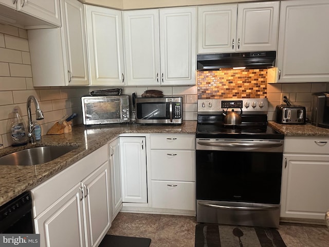 99 Liborio Ln, New Castle, DE 19720 - kitchen featuring stainless steel appliances, under cabinet range hood, and white cabinetry