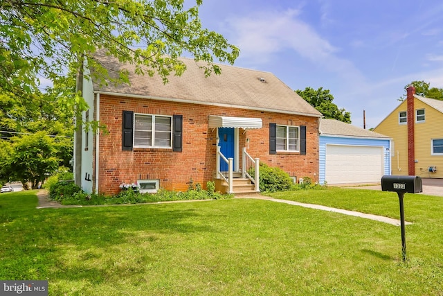 1373 Puggy Ln, Bethlehem, PA 18015 - cape cod home with brick siding, a front yard, and a shingled roof