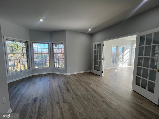 106 Lynx Ln, Effort, PA 18330 - empty room featuring wood finished floors, plenty of natural light, recessed lighting, and french doors