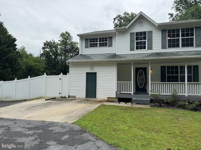 1809 Labrott Ln, Annapolis, MD 21401 - view of front of property featuring a porch, concrete driveway, and a gate