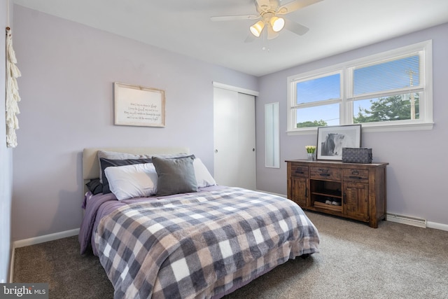1965 Niagara Ln, York, PA 17408 - bedroom with carpet, a closet, and a ceiling fan