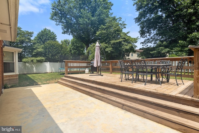 1965 Niagara Ln, York, PA 17408 - deck featuring outdoor dining area, a fenced backyard, and a patio