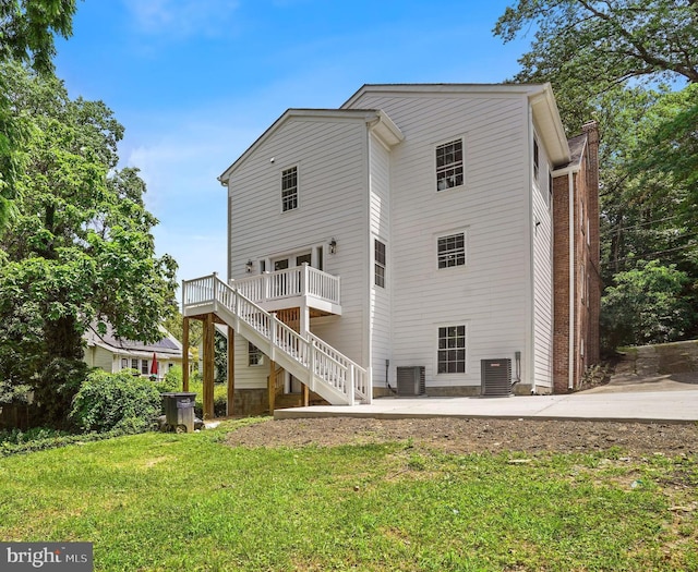3722 13th St NE, Washington, DC 20017 - rear view of house with a yard and stairway